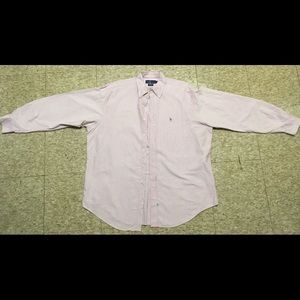 Red and White Striped Polo Ralph Lauren Button Up